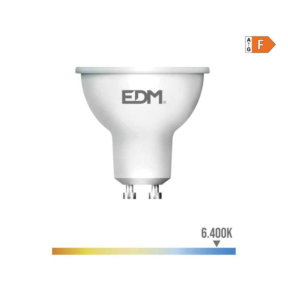BOMBILLA DICROICA LED GU10 8 W 710 lm 6400 K LUZ FRÍA 120° Ø5 x 5,5 cm