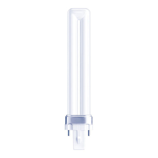 BOMBILLA BAJO CONSUMO G23 2-PINS 09 W 600 lm PL-S 6500 K LUZ FRIA 165 x 24,5 mm. CLASE ENERGÉTICA  A+