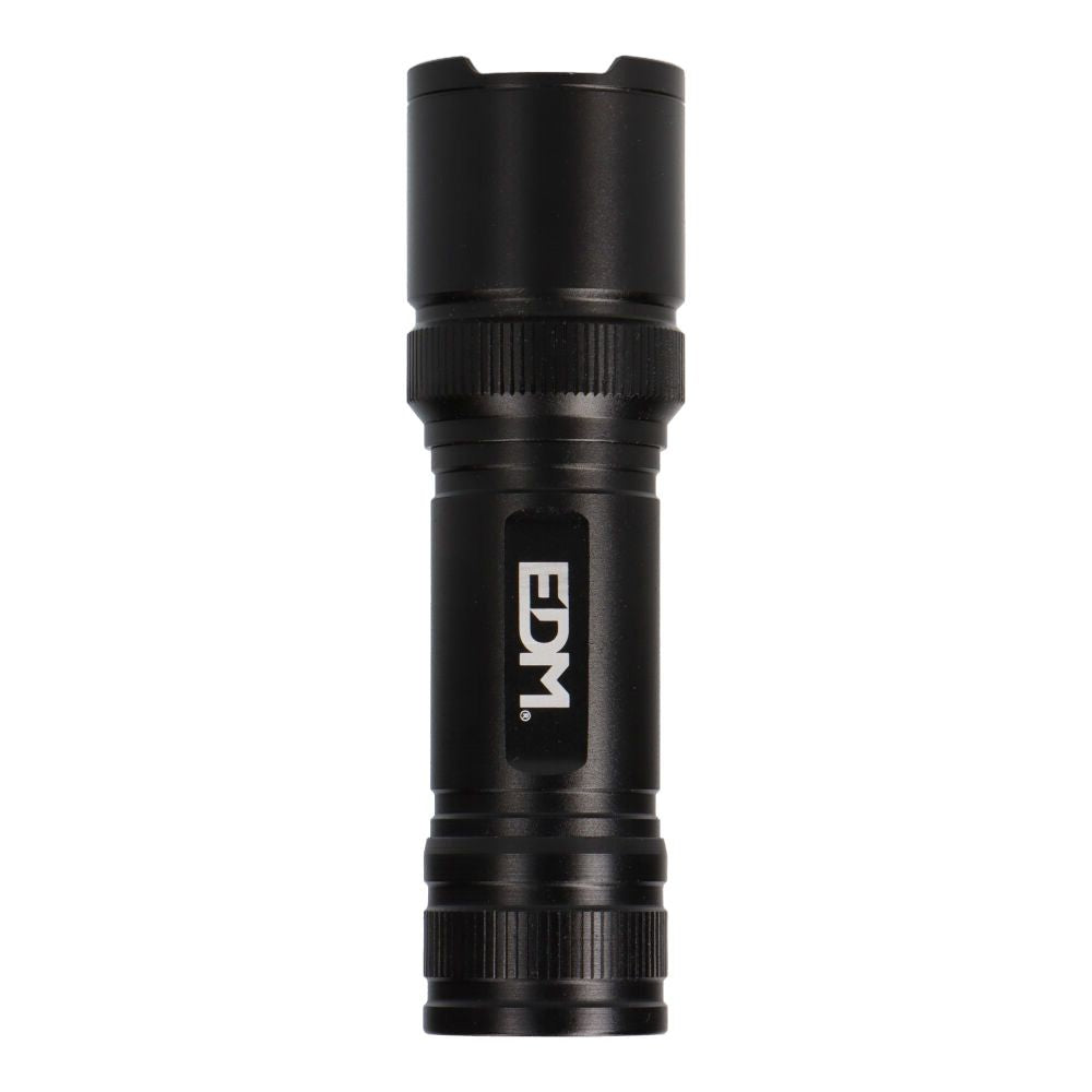 LINTERNA LED TÁCTICA BLACK GRIP 150 lm CON ZOOM, 3 x AAA (INCLUIDAS), ALUMINIO