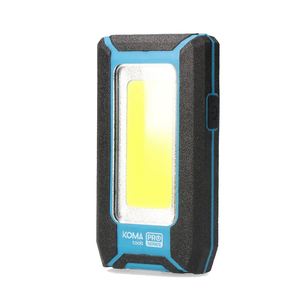LINTERNA LED COB 10 W 500 lm PROFESIONAL, RECARGABLE, CON GANCHO + IMAN; FUNCION POWER BANK; 60 x 23 x 112 mm