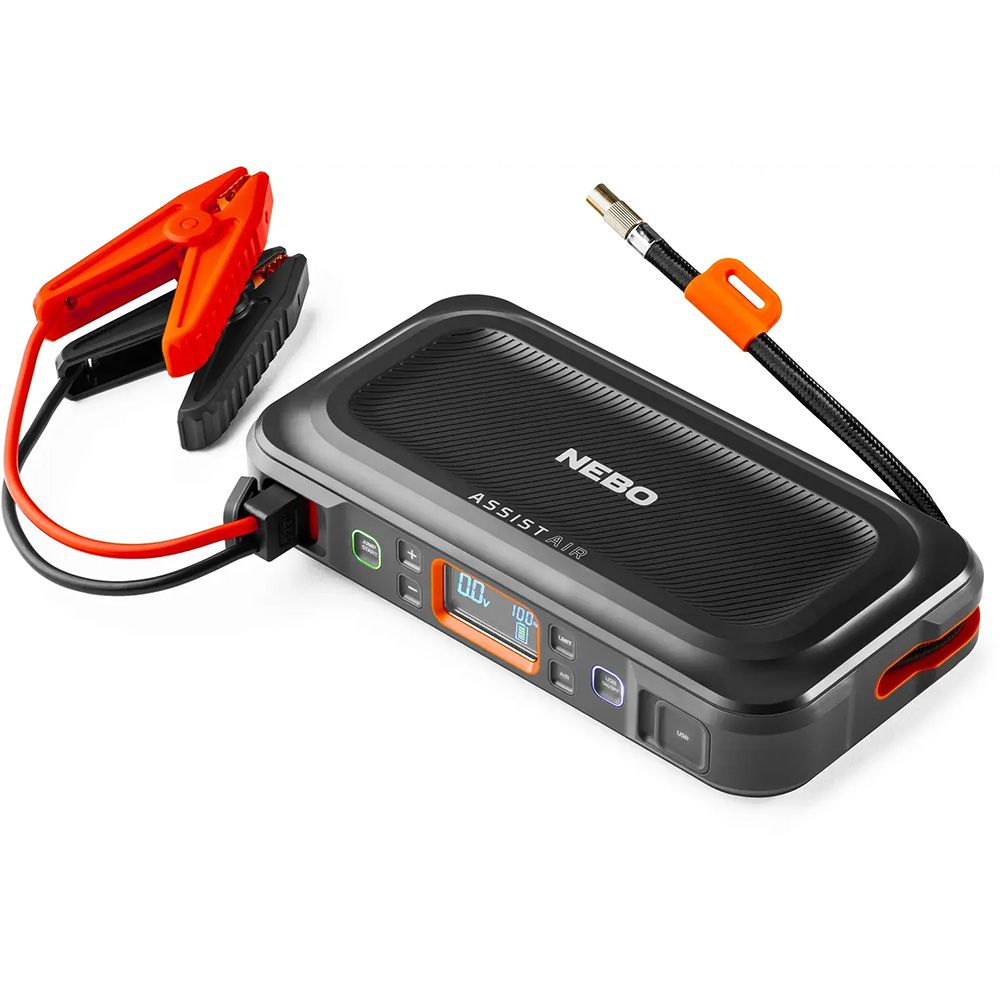 ARRANCADOR + COMPRESOR DE AIRE ASSIST AIR JUMP STARTER. NEBO