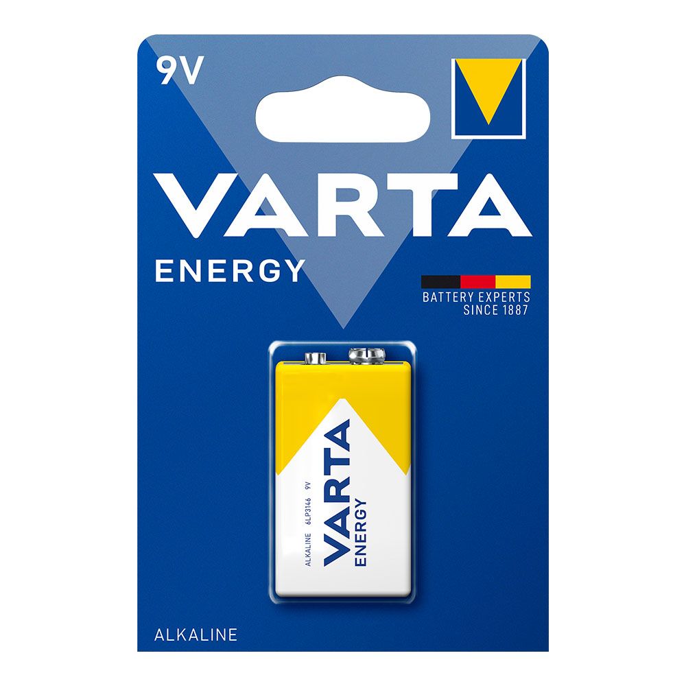 PILA ALKALINA ENERGY 6LR61- 9 V (BLISTER 1 unid.) 26,5 x 17,5 x 48,5 mm