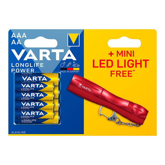 PILA ALKALINA LONGLIFE POWER 4 x AA + 4 x AAA + REGALO MINI LINTERNA LED