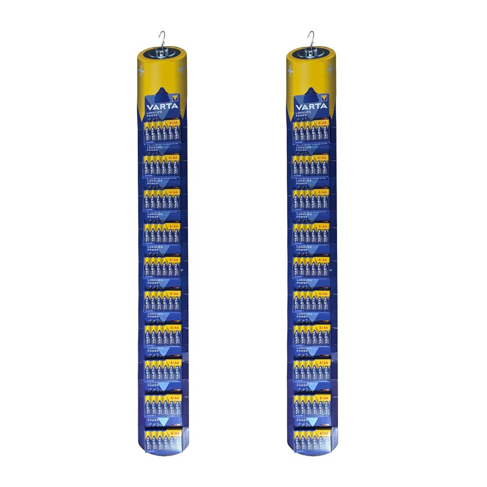 PILA ALKALINA LONGLIFE POWER AA - LR06; 10 BLISTERS DE 6 PILAS / TIRA, TOTAL 120 PILAS; 2 uds; 11 x 100 x 2 cm