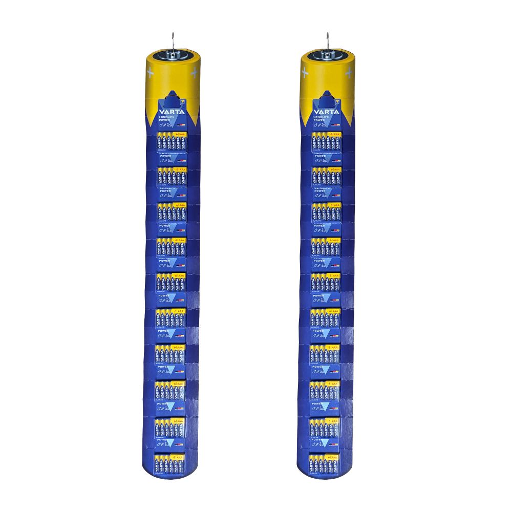 PILA ALKALINA LONGLIFE POWER AAA - LR03, 10 BLISTERS DE 6 PILAS / TIRA, TOTAL 120 PILAS; 2 uds; 11 x 100 x 2 cm