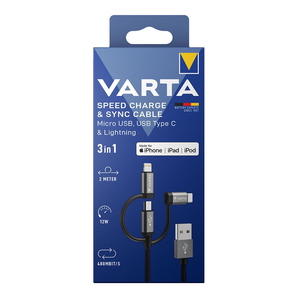 CABLE 3 EN 1 USB A - LIGHTING - MICRO USB - TIPO C