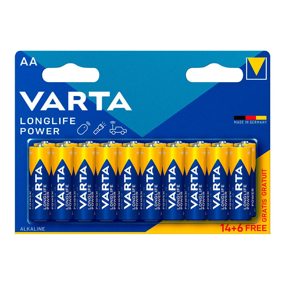 PILA ALKALINA LONGLIFE POWER AA - LR06 (BLISTER 14+6 uds) Ø14,5 x 50,5 mm