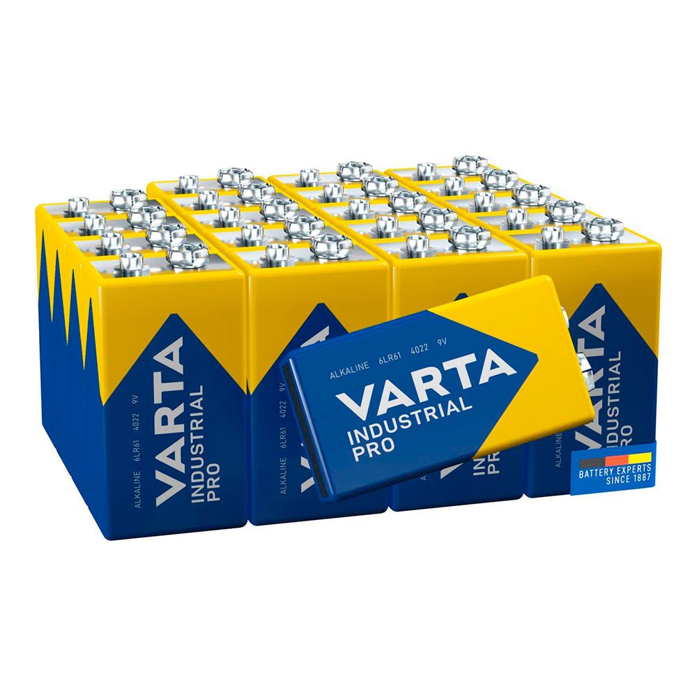 PILA ALKALINA INDUSTRIAL PRO 6LR61- 9 V (CAJA 20 uds) 26,5 x 17,5 x 48,5 mm