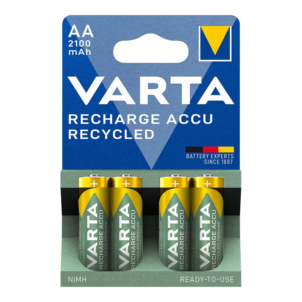 PILA RECARGABLE ACCU AA - HR6 2100 mA RECYCLED(BLISTER 4 uds)  Ø14,5 x 50,5 mm