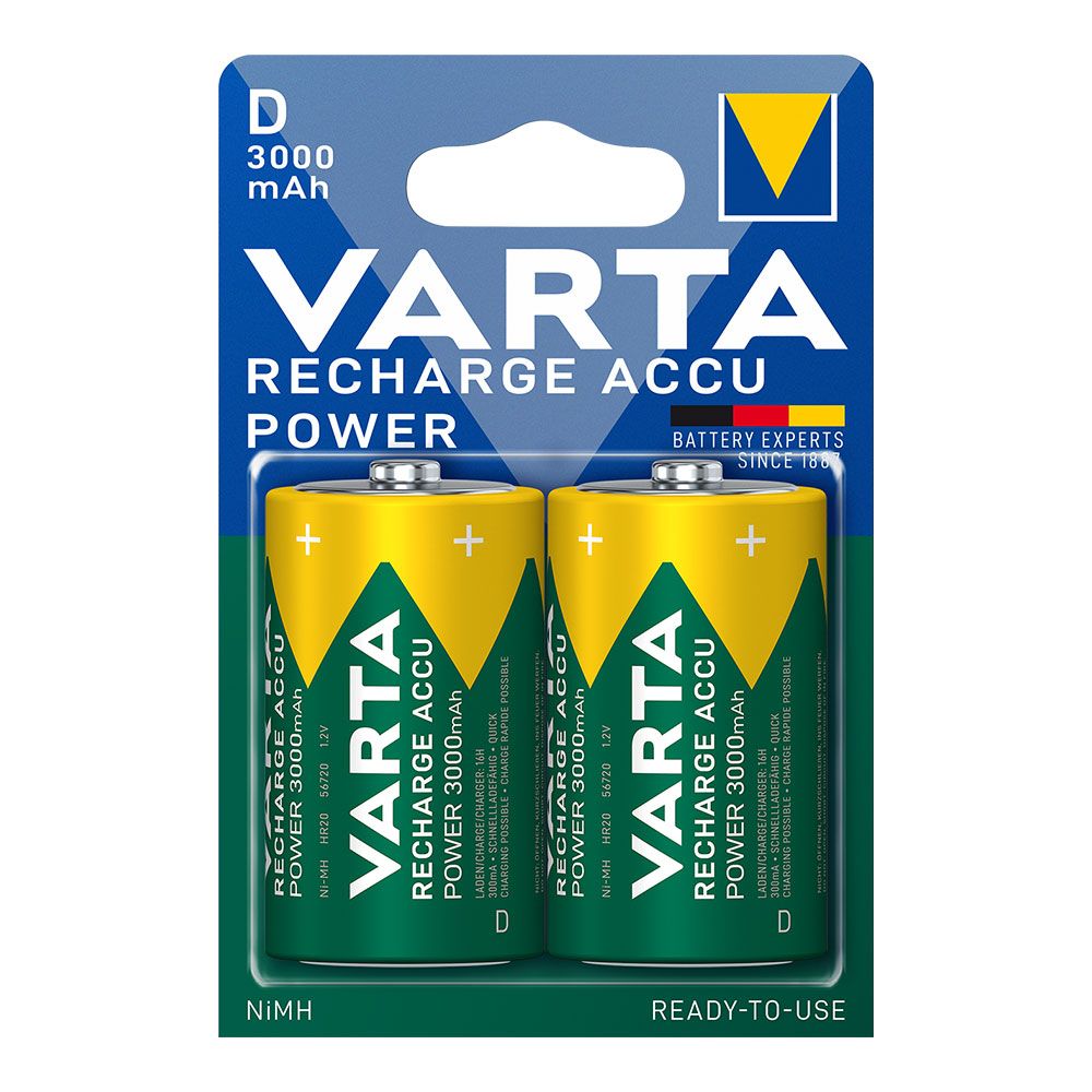 PILA RECARGABLE ACCU POWER D - HR20 3000 mA (BLISTER 2 uds) Ø34,2 x 61,5 mm