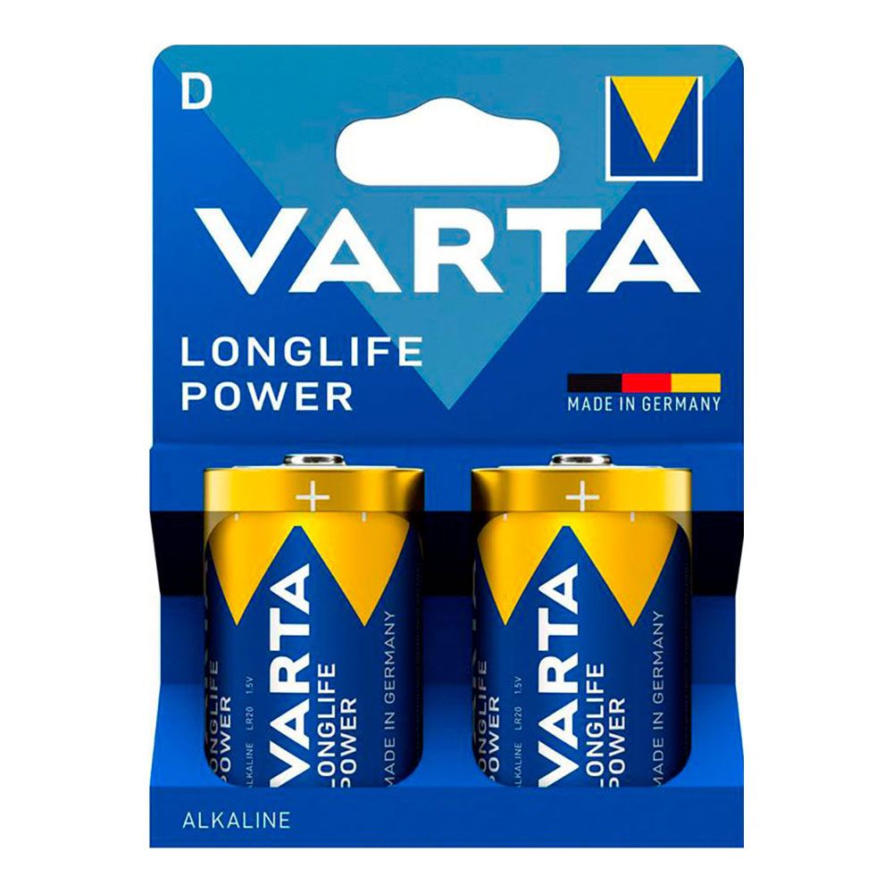 PILA ALKALINA LONGLIFE POWER D - LR20 (BLISTER CARTÓN 2 uds) Ø34,2 x 61,5 mm