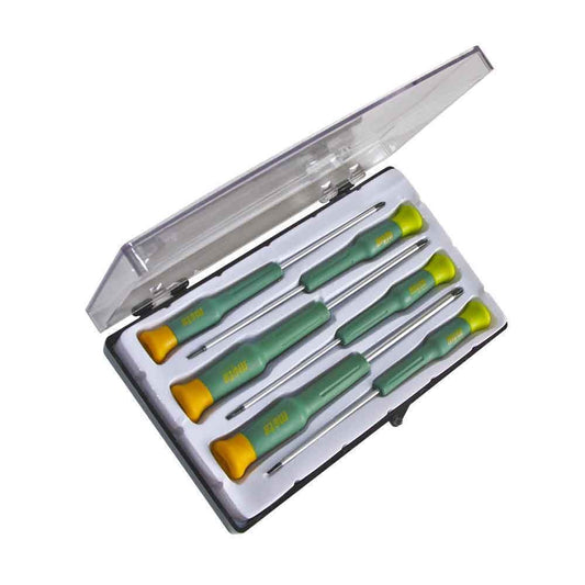 DESTORNILLADORES DE PRECISIÓN, 6 PIEZAS; 3 PH + 3 PLANOS