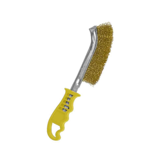 CEPILLO CON MANGO DE PLASTICO DE BRONCE