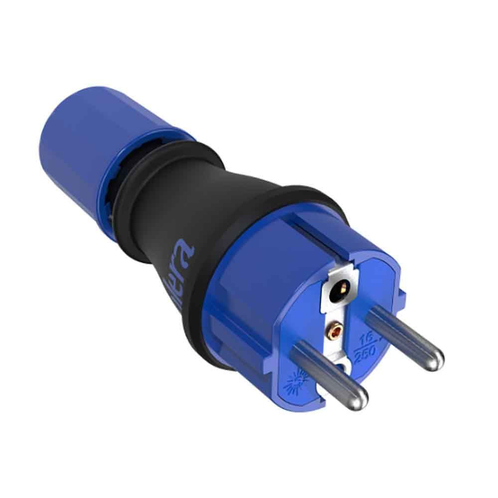 CLAVIJA 2P+T, 16A,250V ESPIGAS  DE Ø4,8mm. MATERIAL CAUCHO NEGRO TERMOPLÁSTICO 706TK SOLERA