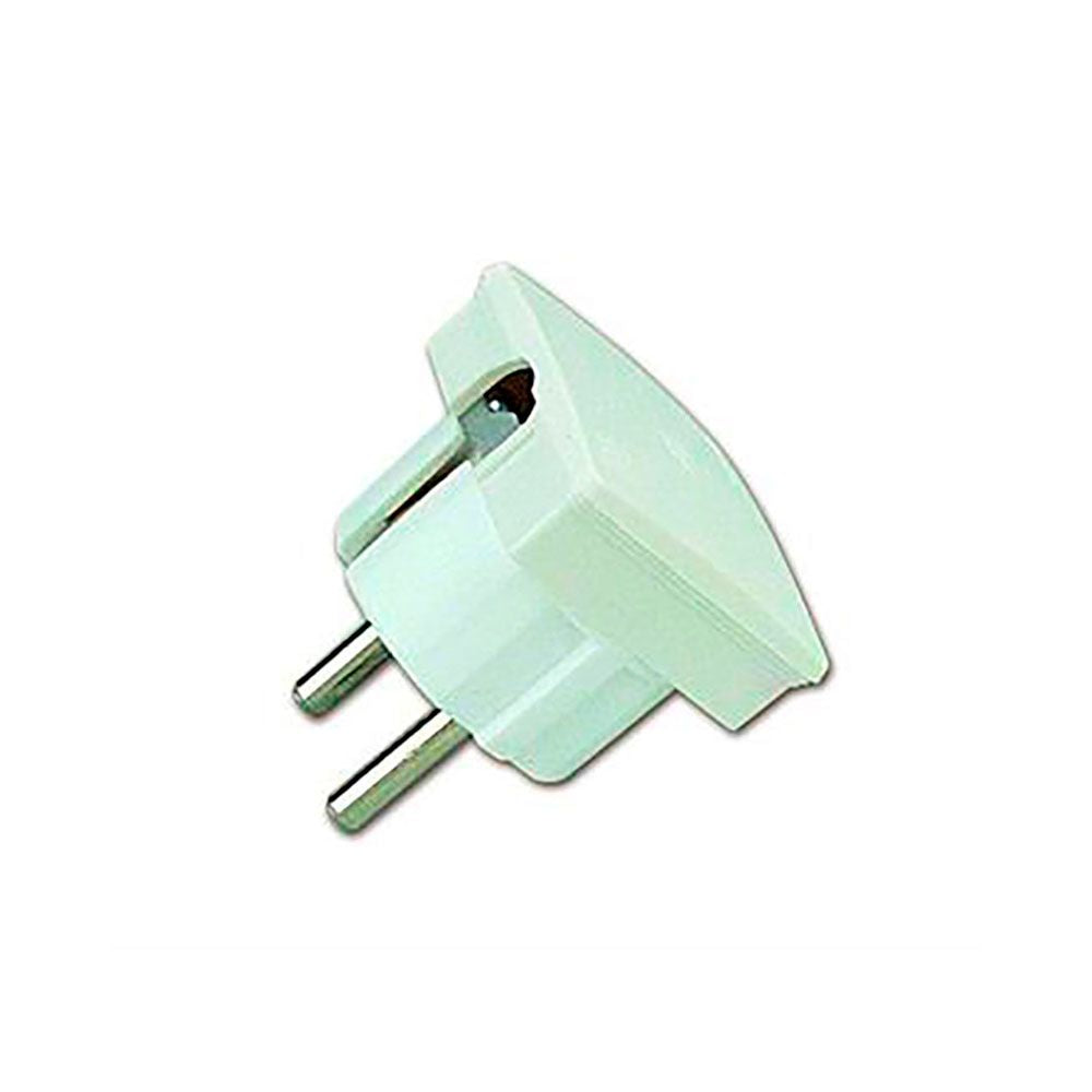 CLAVIJA  2P+T  SALIDA LATERAL 4,8 mm BLANCA (RETRACTILADO)