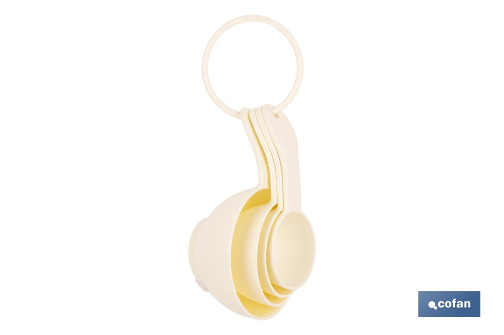 JUEGO DE 4 CUCHARAS MEDIDORAS 60 ML, 80 ML, 120 ML, 240 ML