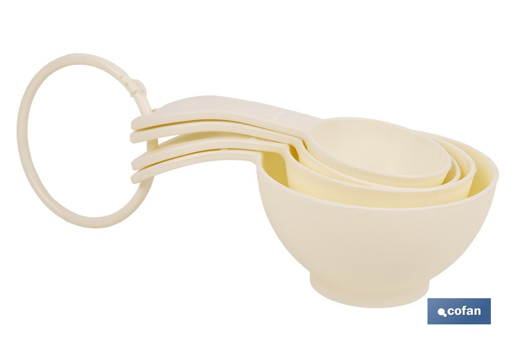 JUEGO DE 4 CUCHARAS MEDIDORAS 60 ML, 80 ML, 120 ML, 240 ML