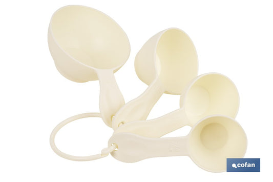 JUEGO DE 4 CUCHARAS MEDIDORAS 60 ML, 80 ML, 120 ML, 240 ML