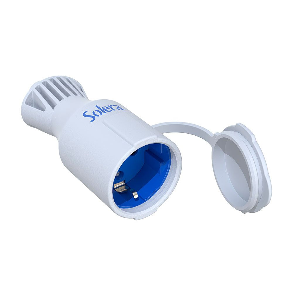 BASE MÓVIL BIPOLAR  CON T/T LATERAL 2P+T TIPO F 16 A 250 V, CAUCHO BLANCO