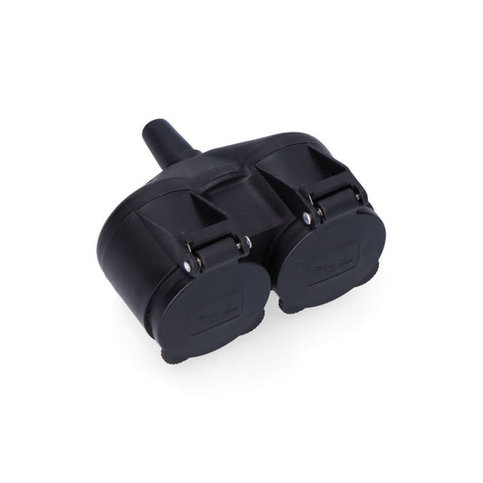 DOBLE BASE DE GOMA T/TL IP44 16A CON TAPAS