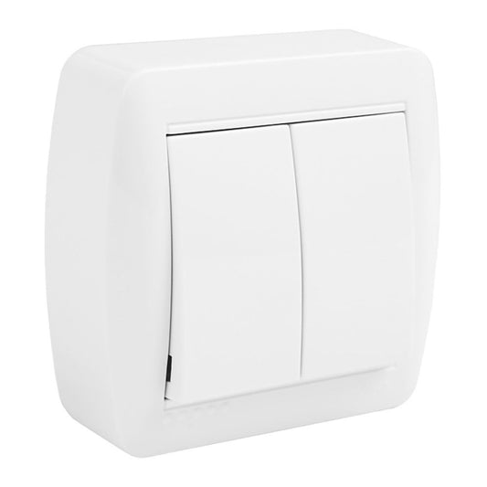 DOBLE CONMUTADOR SUPERFICIE MURAL 74 x 72 x 28 mm