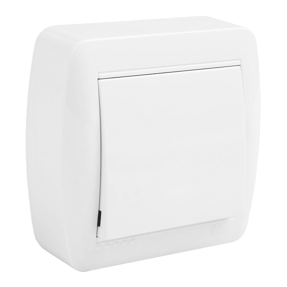 PULSADOR SUPERFICIE BLANCO SERIE MURAL, 74 x 72 x 28 mm