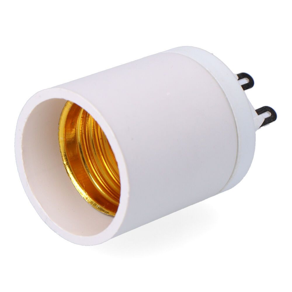 CONVERTIDOR DE G9 A E27, 2 A 230 V, BLANCO, Ø33 x 57mm (RETRACTILADO)