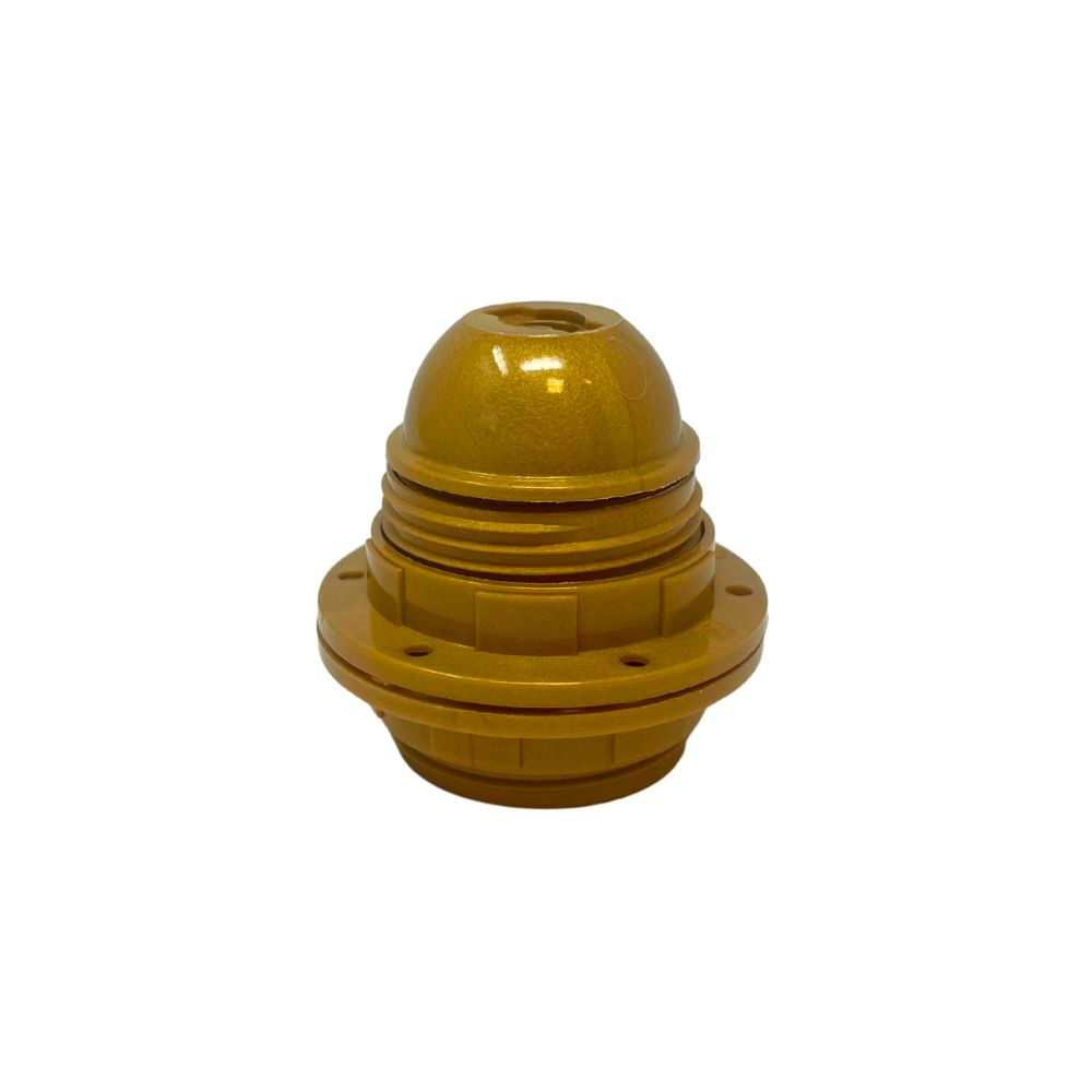 PORTALÁMPRAS E27 ASF TODO ROSCA + 2 ARANDELAS, ORO BRILLANTE