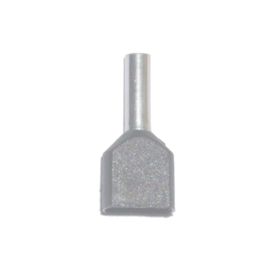 PUNTERA AISLADA 04,00 mm², DOBLE, GRIS, 100 uds