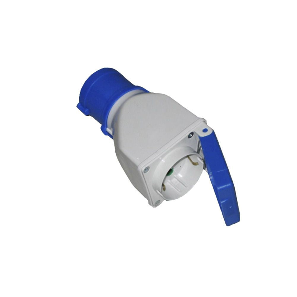 CLAVIJA ADAPTADOR CETAC A BASE TIPO SCHUKO 2P+T CON TAPA 16A 230V~ IP44 SOLERA