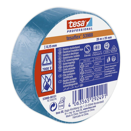 CINTA AISLANTE HOMOLOGADA AZUL 25 mm x 25 m