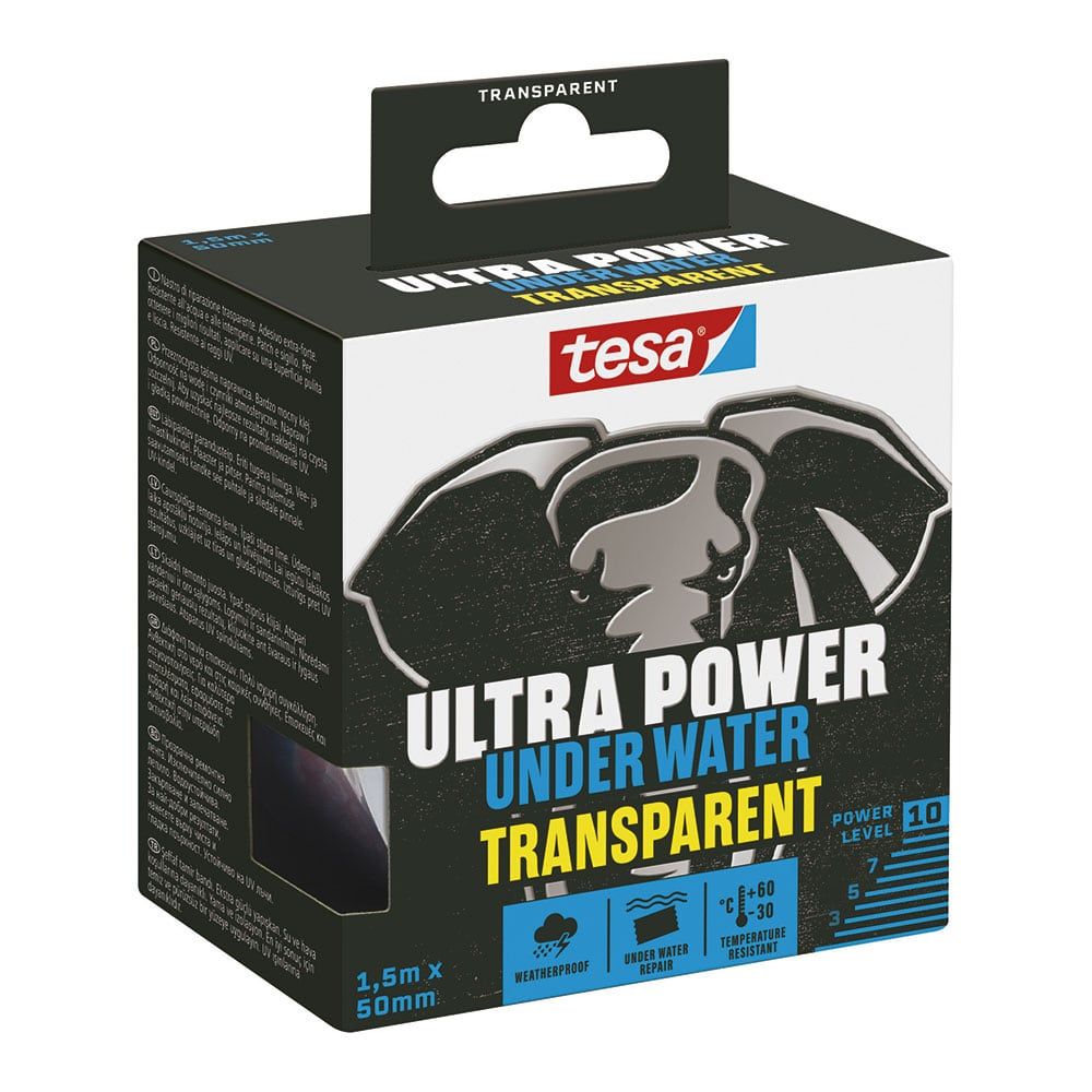 CINTA DE REPARACIÓN ULTRA POWER UNDER WATER TRANSPARENTE 50 mm x 1,5 m