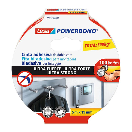 CINTA DOBLE CARA ULTRA FUERTE 19 mm x 5 m