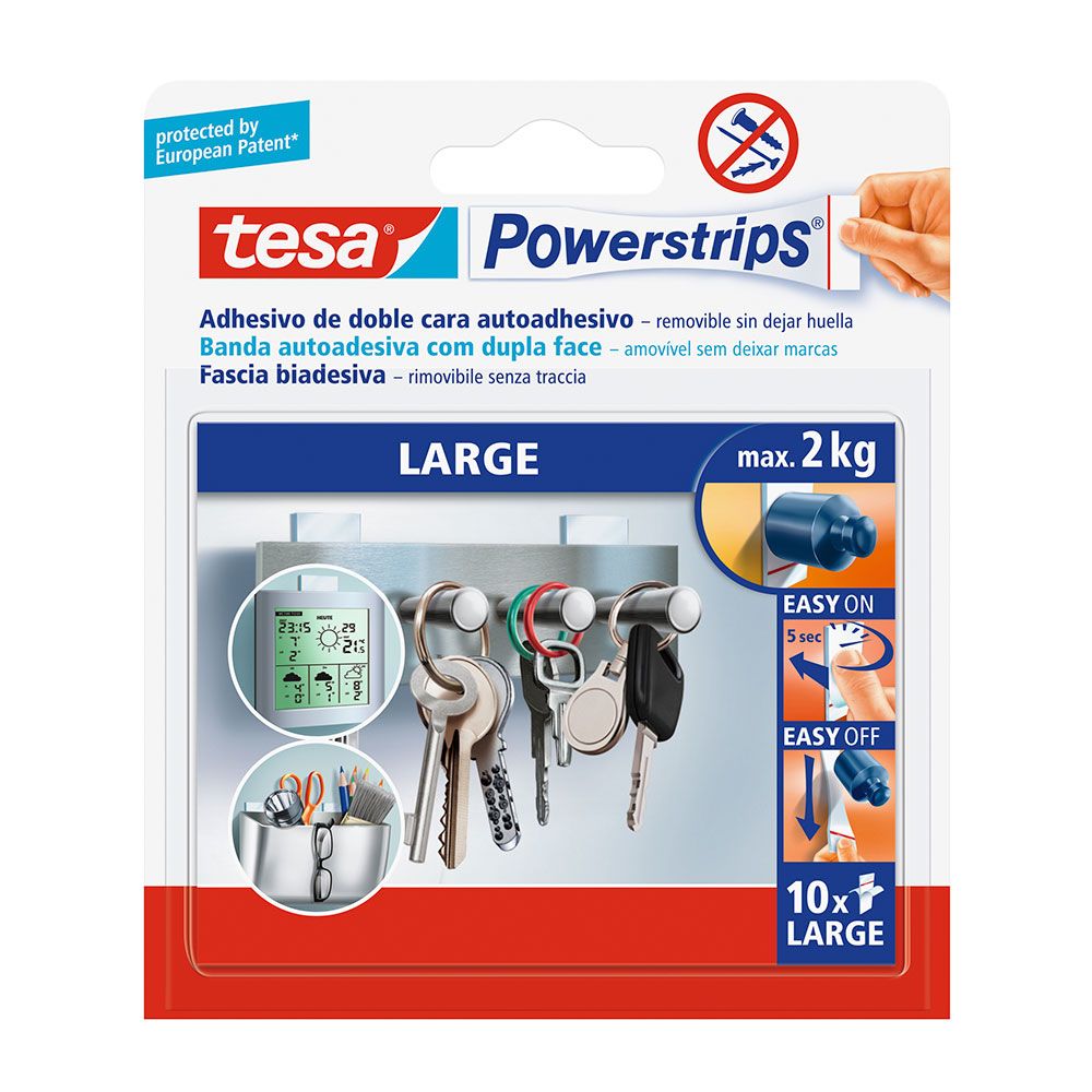TIRA ADHESIVA DOBLE CARA POWER STRIP, 10 uds