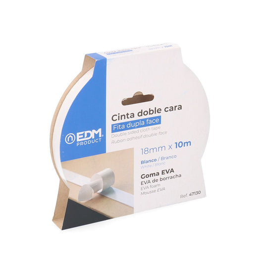 CINTA DOBLE CARA BLANCO 18 mm x 10 m