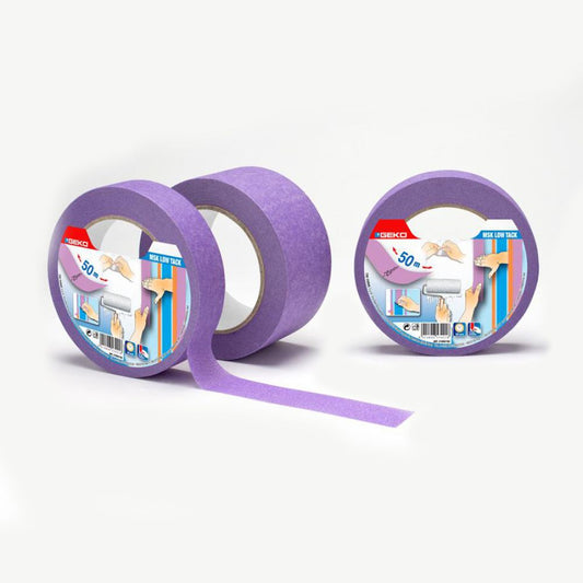 CINTA MASKING LILA BAJA ADHESIVIDAD PARA SUPERFICIES DELICADAS 50 mm x 50 m