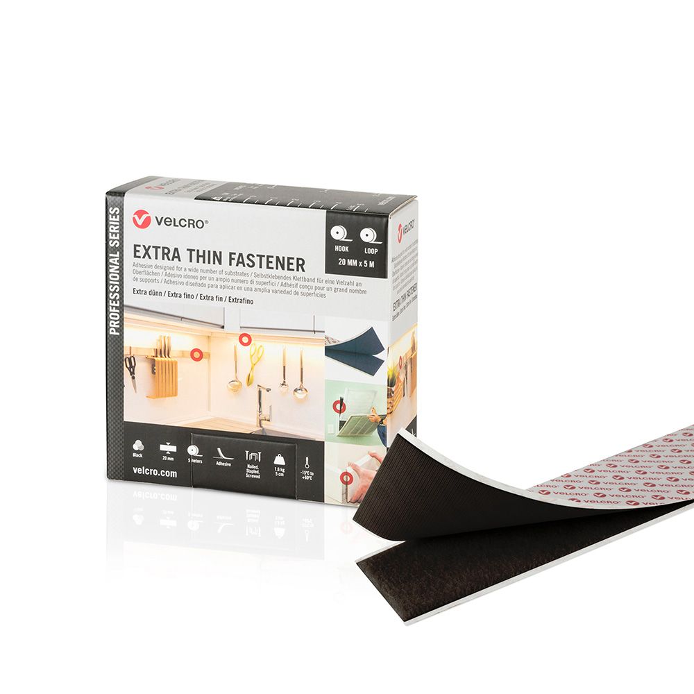 CINTA ADHESIVA EXTRAFINA NEGRA 20 mm x 5 m