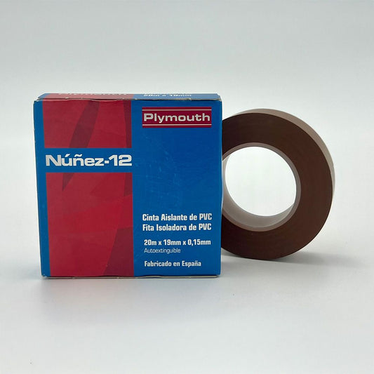 CINTA AISLANTE PVC ALTA ADHESIÓN MARRÓN 19 mm x 0,15 mm x 20 m