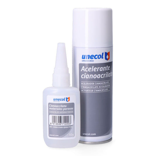 KIT ACELERANTE + CIANO M. POROSOS, BOT. 50 g + AEROS. 200 ml
