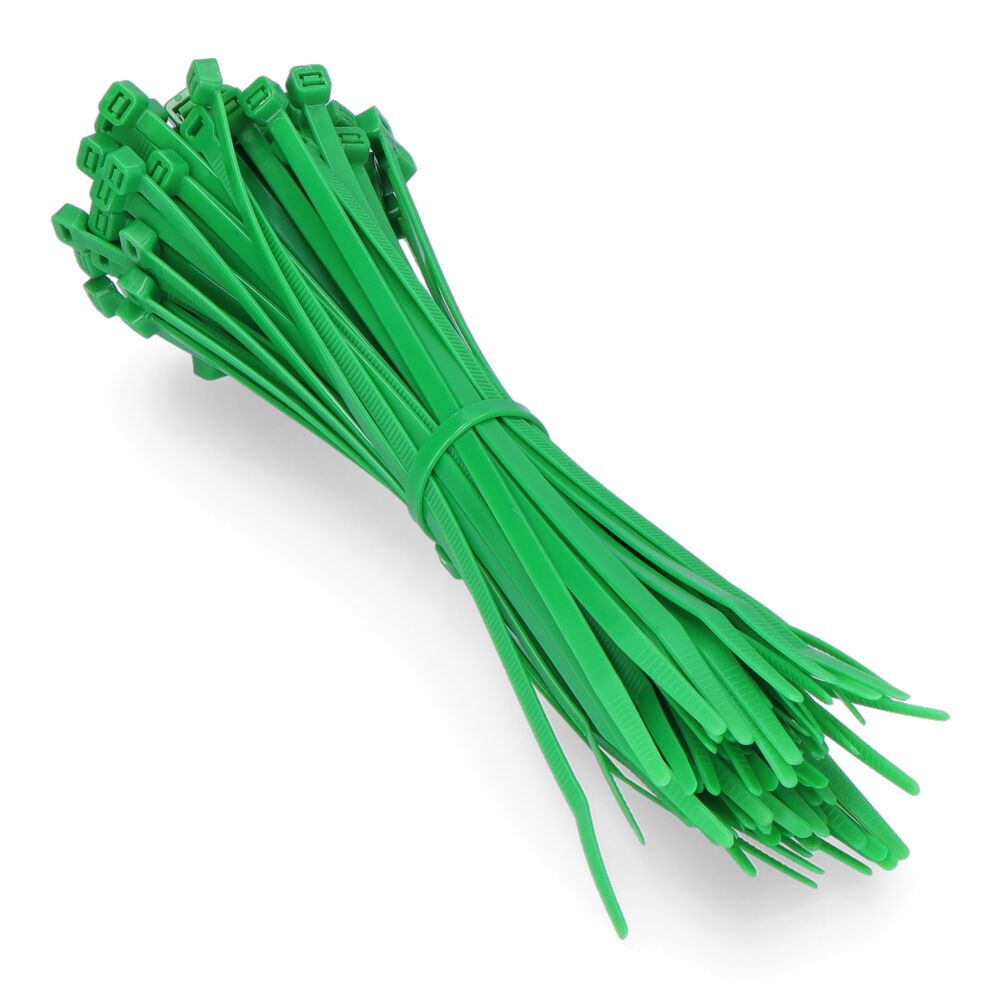 BRIDAS VERDES 4,6 x 200 mm NYLON ALTA CALIDAD (BOLSA 100 unid.)