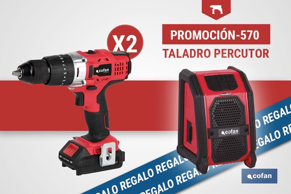 PACK DE TALADRO PERCUTOR (2 UDS.) Y ALTAVOZ BLUETOOTH