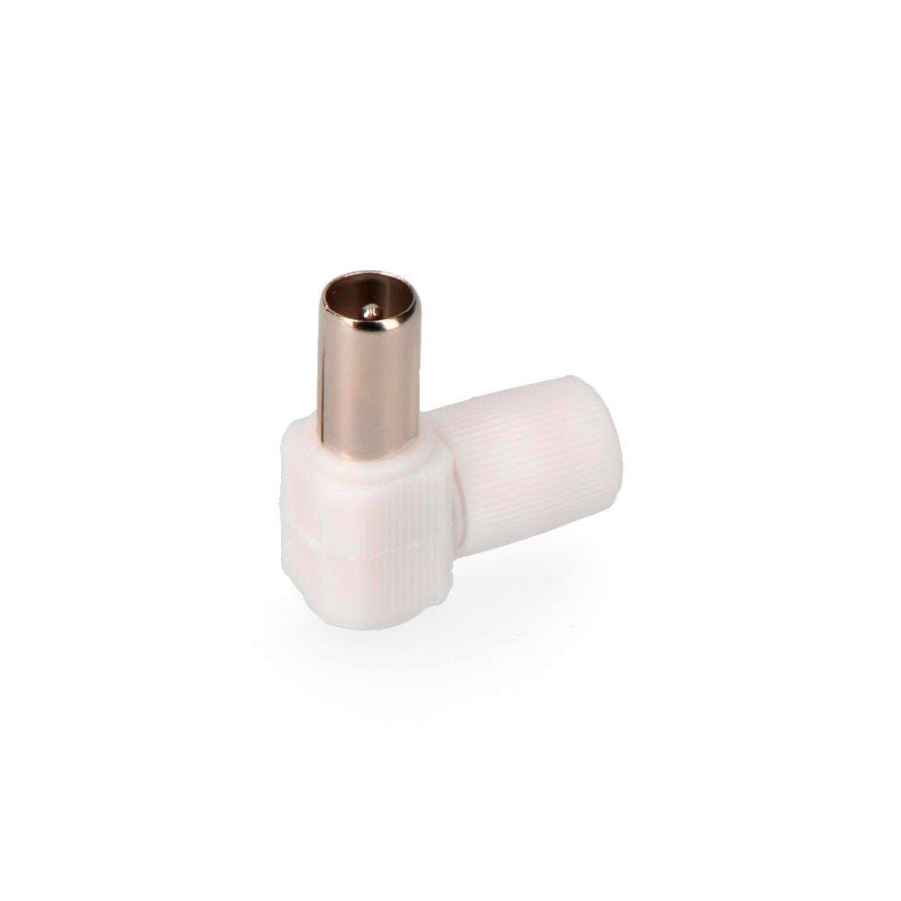 CLAVIJA TV ACODADA 9,5mm. MACHO RETRACTILADO
