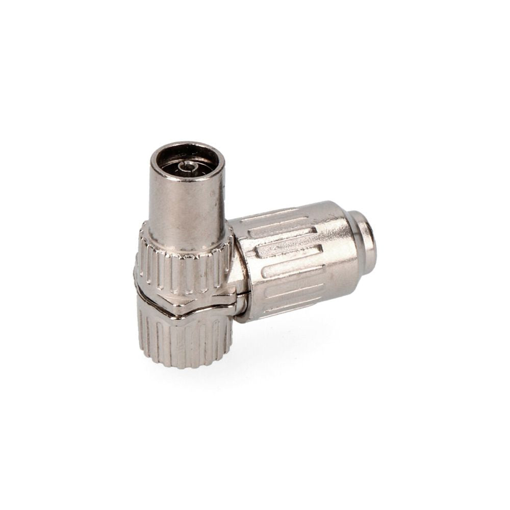 BASE HEMBRA TV ACODADA METÁLICA 9,5mm (RETRACTILADO)