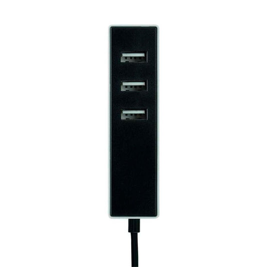 ADAPTADOR 3 CONECTORES USB A CON FIJACIÓN 1,5 m NEGRO