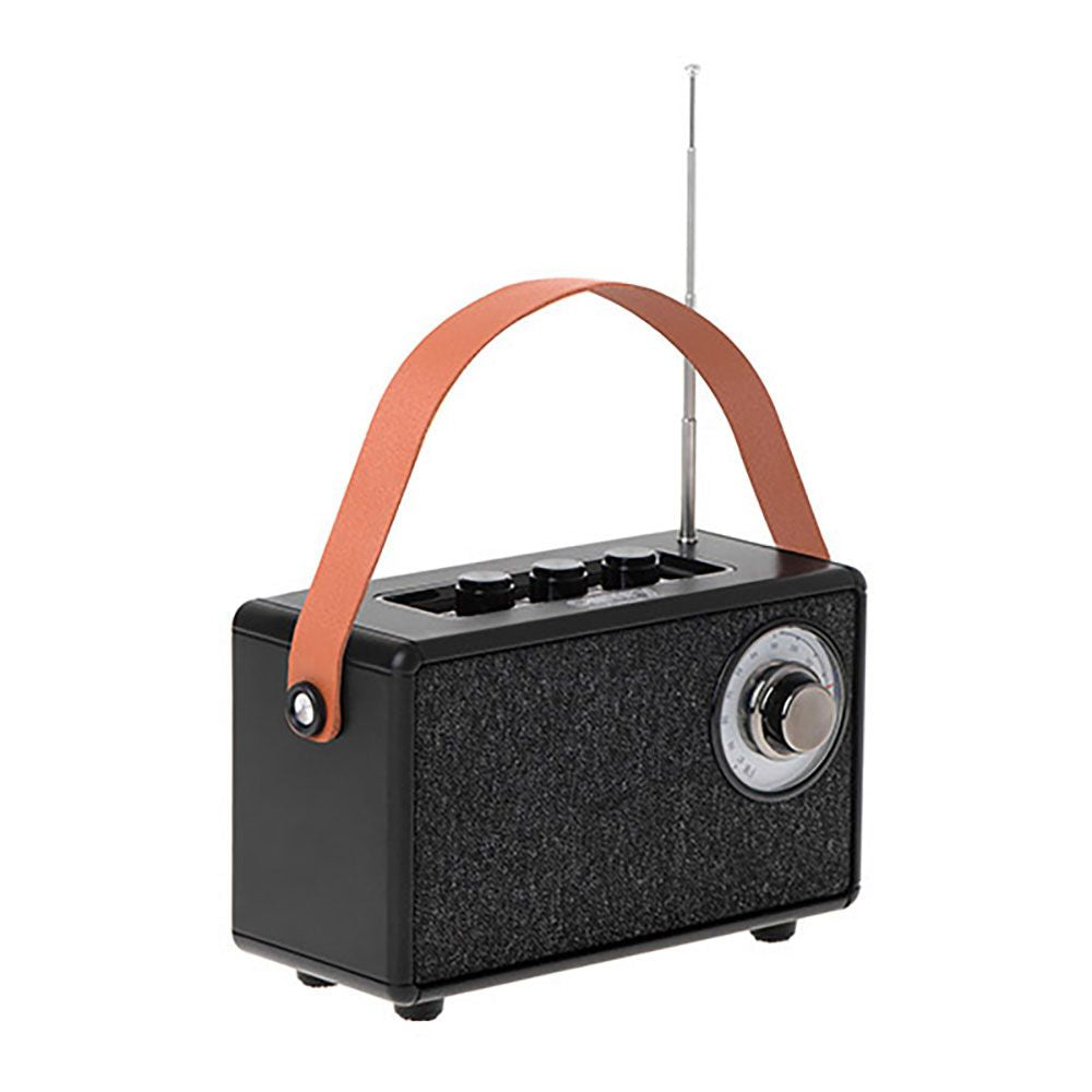 RADIO FM RECARGABLE CON BLUETOOTH CR 1902 NEGRA, 16 x 7 x 10,5 cm