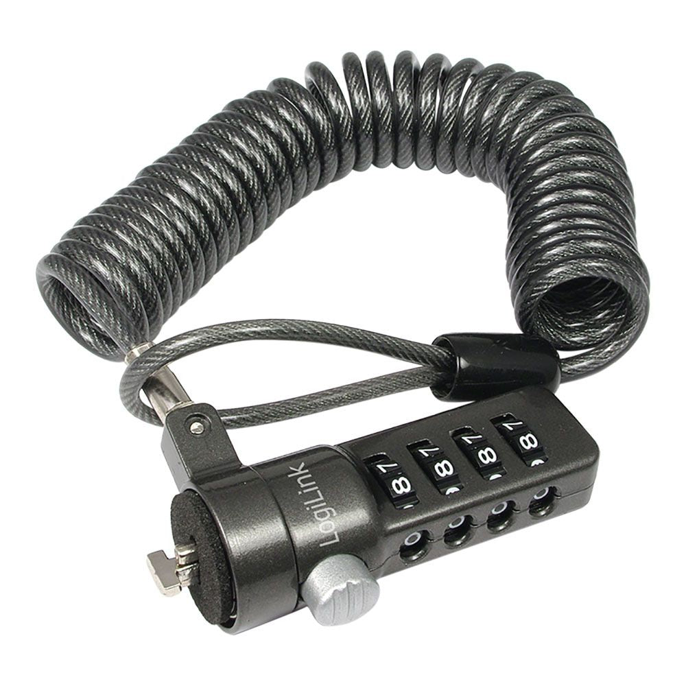 CABLE ANTIRROBO PARA PORTATIL CON COMBINACION 4 CIFRAS NEGRO LOGILINK