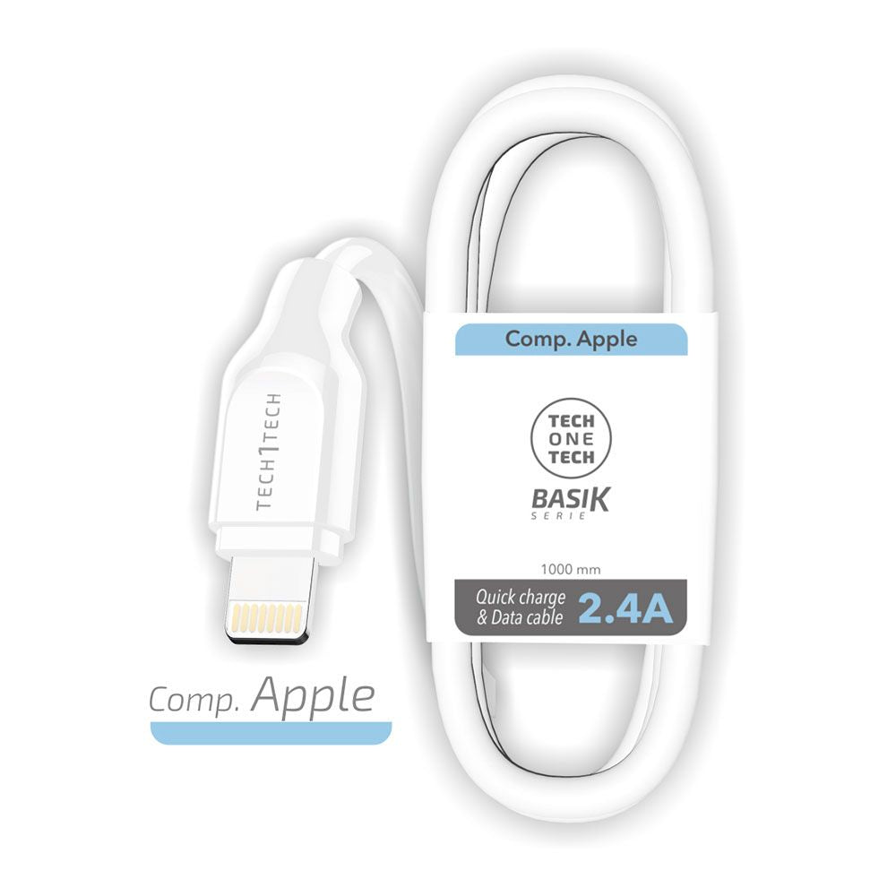 CABLE USB-A A LIGHTNING 1 m  BLANCO