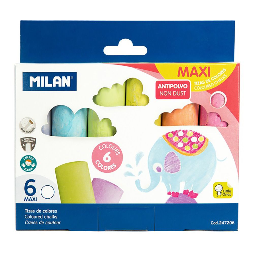 TIZAS DE COLORES MAXI, 6 uds
