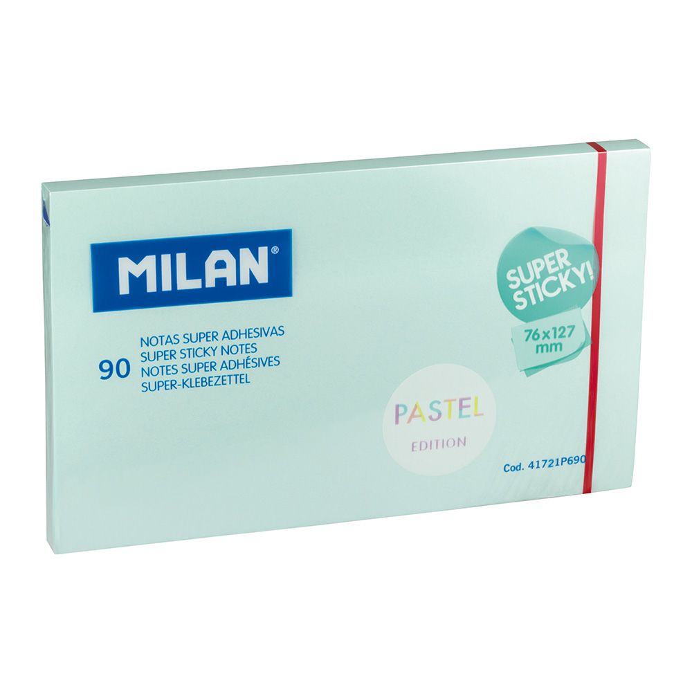 BLOC 90 NOTAS SUPER ADHESIVAS AZUL PASTEL 76 x 127 mm