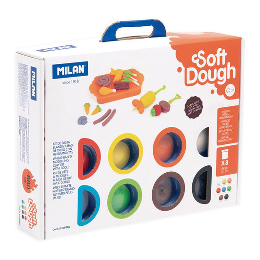 MALETÍN PASTA BLANDA SOFT DOUGH 8 BOTES 59 g CON HERRAMIENTAS DE BARBACOA